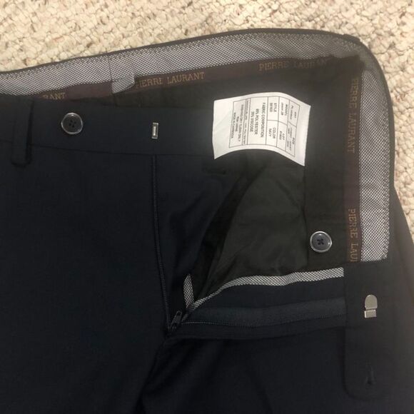 Men's Pierre Laurant Dark Blue Suit Jacket 36R Pants 30" x 32" - Picture 13 of 16